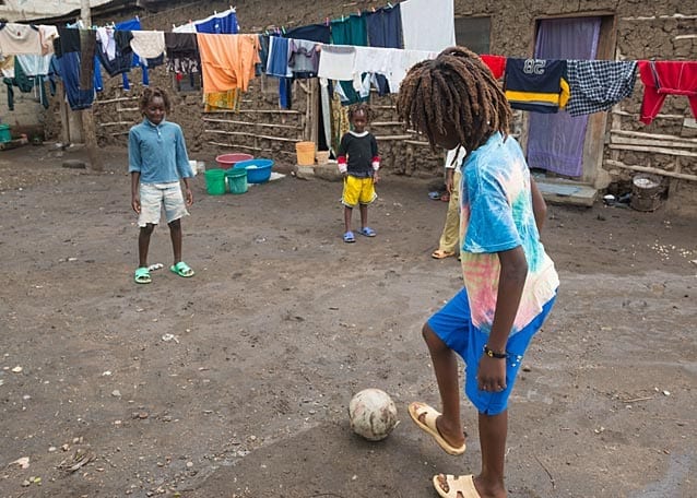 When Peter is home he tutors his brothers who attend a local government school, helps his parents with chores, reads and plays with his neighbours.