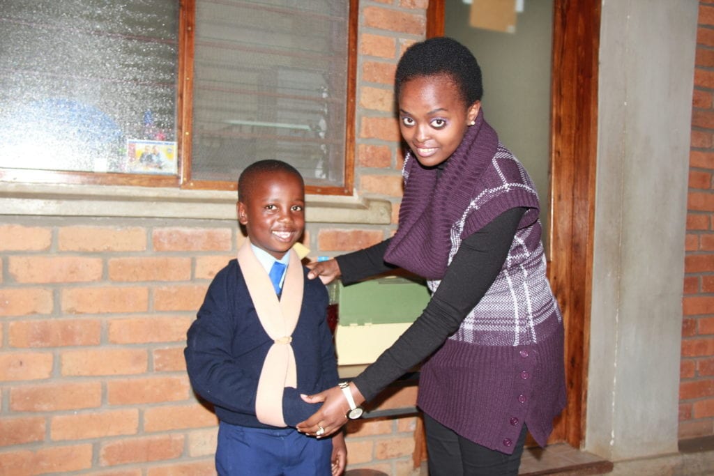 Josh with Lower Primary Medical Officer, Brenda