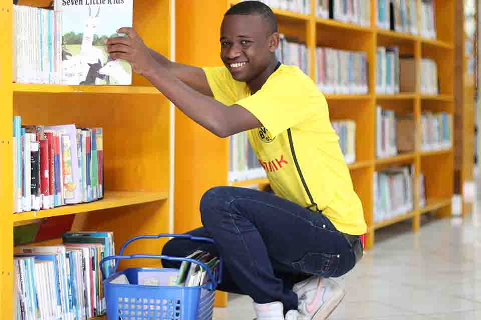 Zuberi helped keep things clean in the school libraries