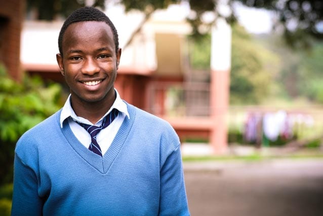 Eager to impress: Martin was excited to test himself against Tanzania's top young science students at the Young Scientists Tanzania (YST) in Dar Es Salaam.