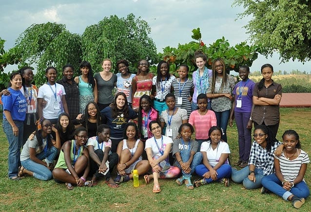 Inspirational women: As part of the camp Emiliana (bottom row, third from right) got to meet Rwandan first lady Janet Kagame.