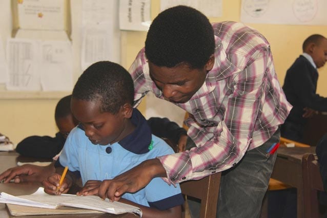 Leading the way: New Head Boy Victor, seen here in action, plans to do the best he can for his fellow students.