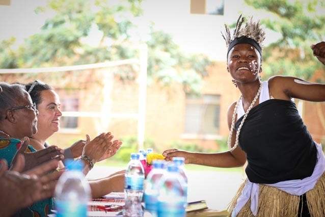 Fun show: Performers from the Ngoma Club, Africanas’ group and traditional dance graduates put on a show for the guests at this year's Form 4 Graduation.