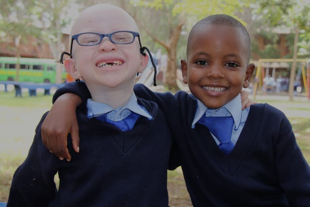 Making strides: Teachers have noticed improvements since Sebastian was given equipment that helps him see.