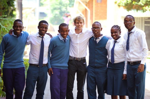 Leading the way: Rotary Programs Coordinator Seb Cox (middle) is looking forward to big things from leadership team members (from left to right) Kelvin, Joachim, Christian, Simon, Julieth and Olson.