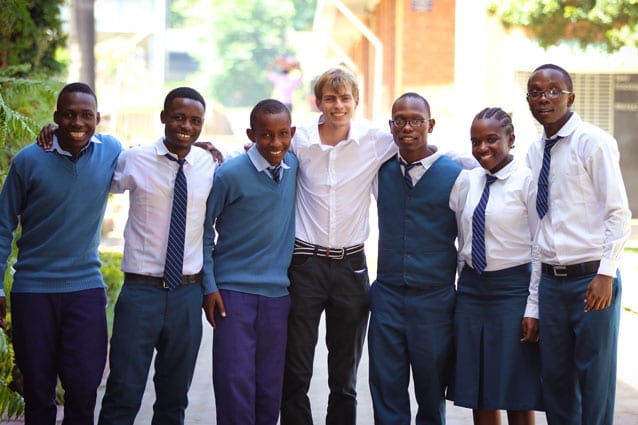 Leading the way: Rotary Programs Coordinator Seb Cox (middle) is looking forward to big things from leadership team members (from left to right) Kelvin, Joachim, Christian, Simon, Julieth and Olson.