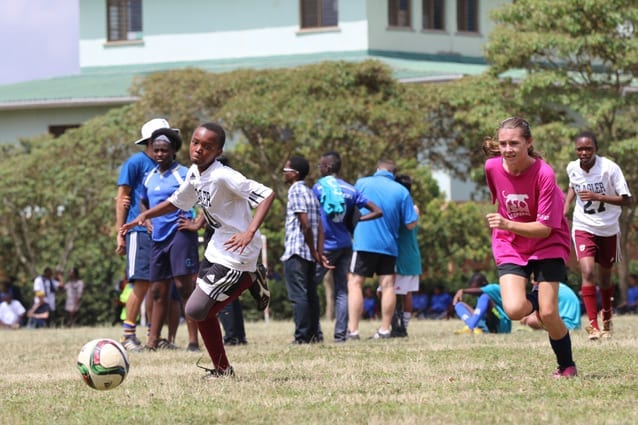 No letting up: The heat didn't deter girls and boys from seven schools enjoying the competition at St Jude's.