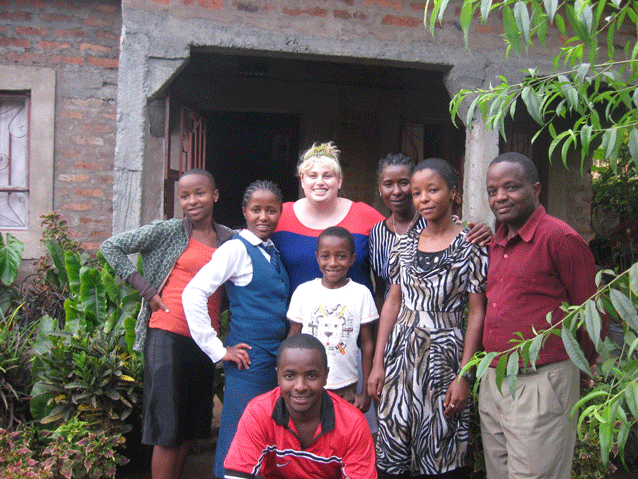 Rebel in the family: Rebel met the family she's been helping escape poverty when she visited Arusha in 2014.