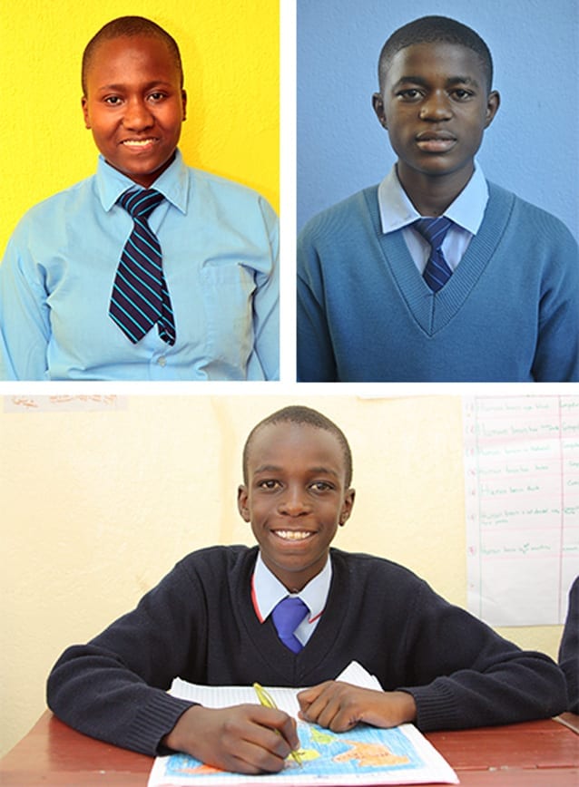 Winning wordsmiths: Jesca, Edgar (top) and Vedastor impressed the judges with their reflections on effective water management in the 21st Century.