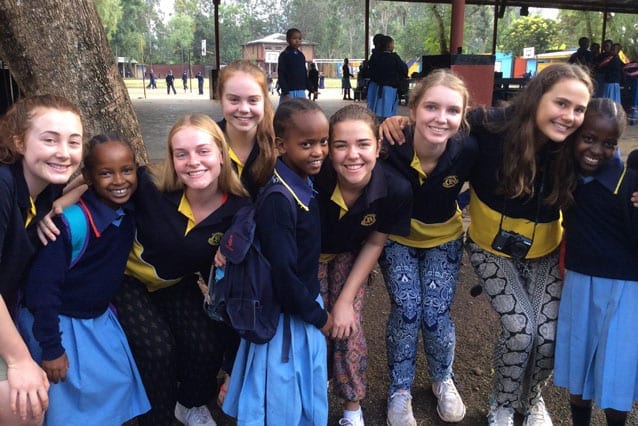 New friends: The Strathcona students kept busy making lots of new friends at the primary campus. (Photo: Strathcona BGGS)