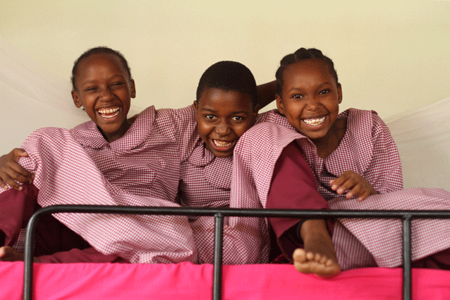 Boarding buddies: Noreen and her best friends in boarding.