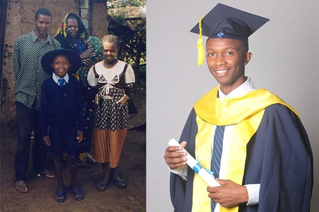 Reach for the stars: Enock treasures his 13 years of high-quality schooling at St Jude's, and has spent countless hours sharing it with his community.