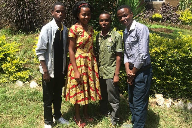 Miracle workers: Lubango, Judica, Eliud and Lembris at Suye Secondary.