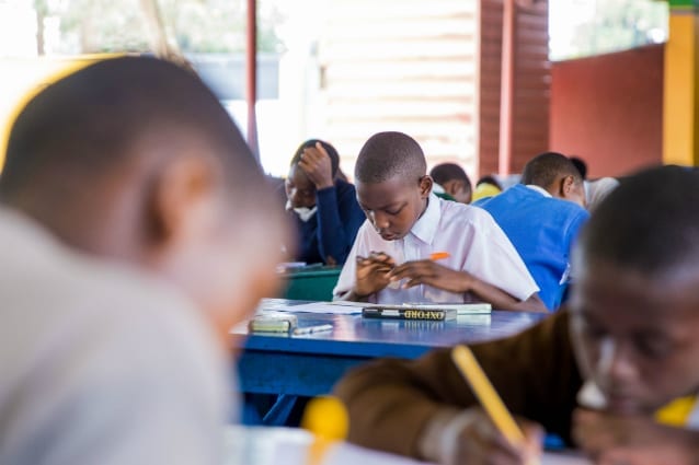 Thoughtful thinkers: The students sat a range of exams to test their knowledge and aptitude.