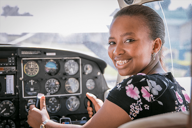 Flying spirit: Winrose is well on her way to realising her dream of becoming an aeronautical engineer.