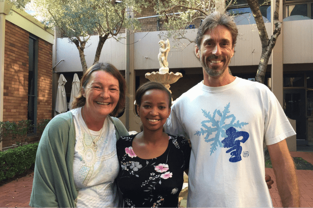 Heroes in arms: The Stone family were excited to spend time with Winrose during the Australian tour.