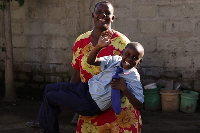 Uplifting moment: Joseph and Susan, playing together after school.