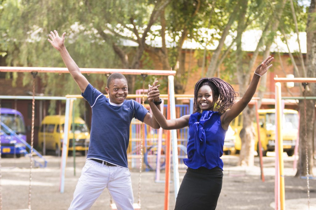 Reaching for the sky: Amani and Hosiana are seizing the opportunities in front of them. 