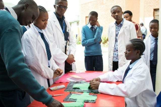 Not just women's business:  The students presented their project at Science Fair. 