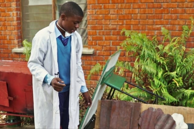 Where it all began: Edgar unveiled his jaw-dropping project at the St Jude's Science Day.  