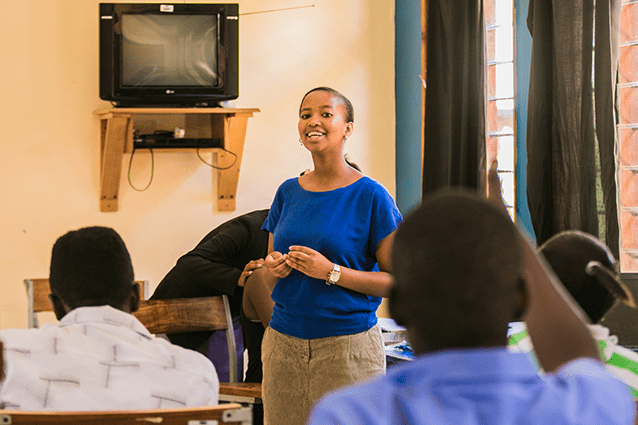 Winning Combination: Winrose was a passionate member of Rotaract while at St Jude's - here she is running a workshop for Vijana Poa.