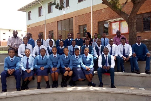 Growing the cause: 2017 Tembo Club with some of their teacher mentors, Mr Fuaz, Ms Hilder and Mr Elias.