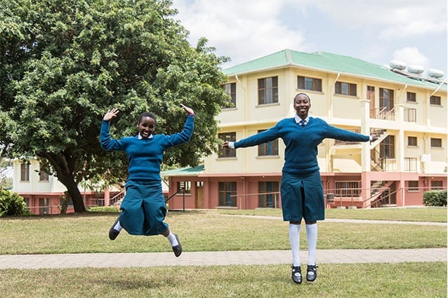 Friends flying high: The Form 5s have taken new students like Agness under their wings!