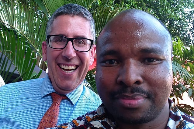 Selfie time: Charming Chris and magnificent Mcharo, Academic Coordinator, struck up a solid friendship.