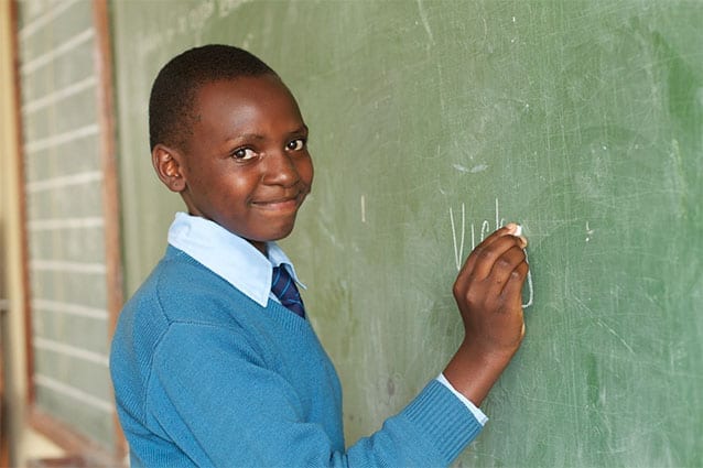 Born to lead: Vicky's always been a natural at the chalkboard.