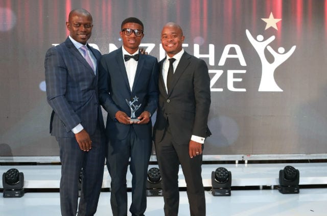 Recognition: Edgar accepts his first runner-up prize at the Anzisha Prize event in October.