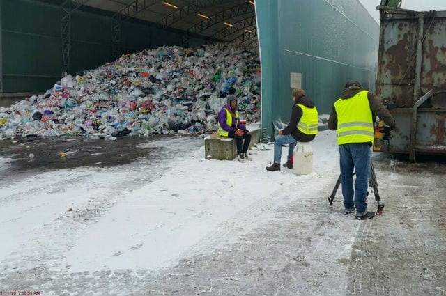 Learning from the best: Edgar gets a glimpse at recycling on an industrial scale. 