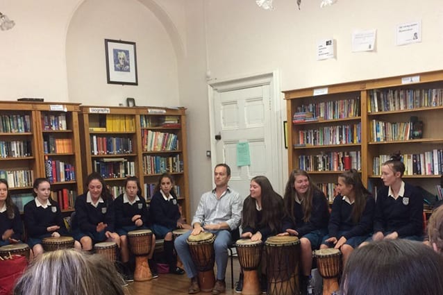 To the beat of a drum: Students from Dominican College Wicklow are looking forward to their Tanzanian adventure. 