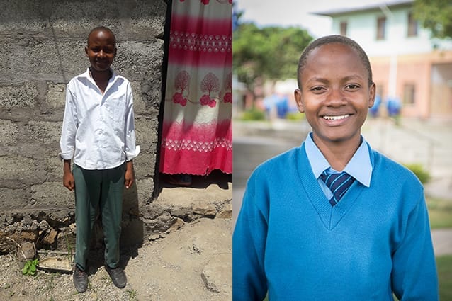 Happy and hopeful: Goodluck aims to improve his family's prospects when he finishes school.