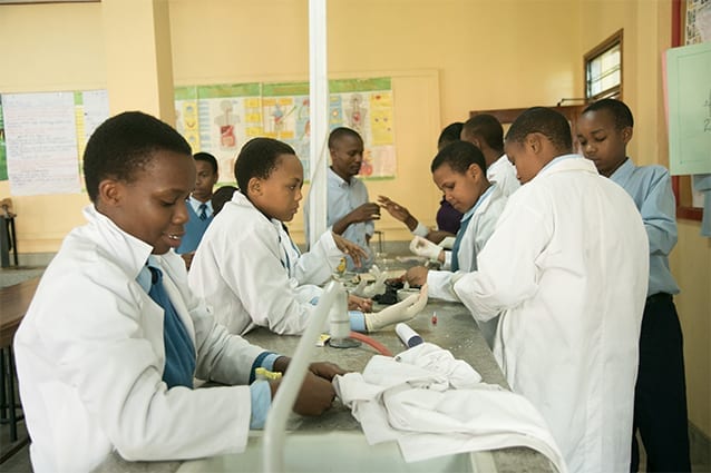 Look the part: Our young scientists are excited to get stuck in! 