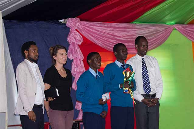 Moment of truth: Samwel and John were overwhelmed with pride when receiving their award.  