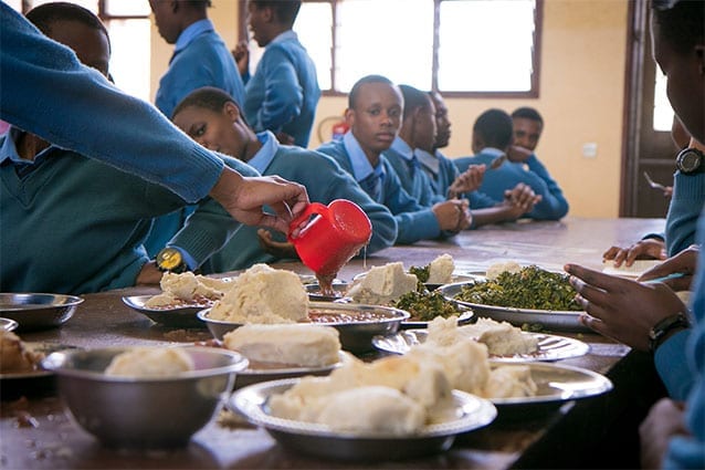 Nourishing minds: Your sponsorship helps us provide more than 29,000 hot meals to students and staff each week. 