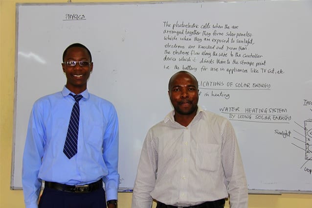 Memorable role model: Acting Secondary Headmaster, Mr Mcharo, is an inspiration to Alex.