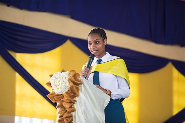 Looking forward: 2018 graduate, Christina, expressed gratitude on behalf of her classmates.