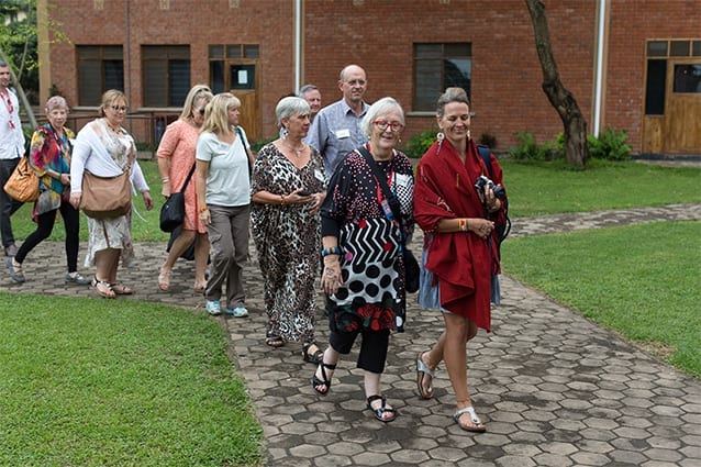 Leading the way: Amanda and Jennifer led guests into the Graduation ceremony.