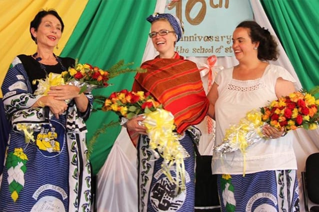 Founding trio: Kim Saville, Angela Bailey and Gemma Sisia, celebrating 10 years of St Jude's in 2012.