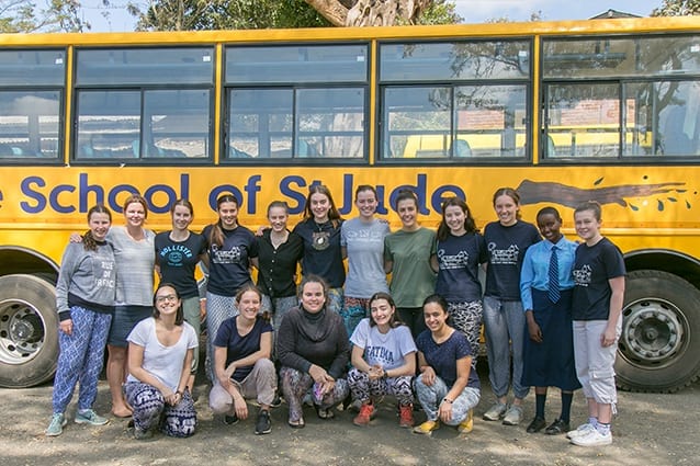 Trip of a lifetime: Students and staff were excited to spend time with Founder, Gemma Sisia.