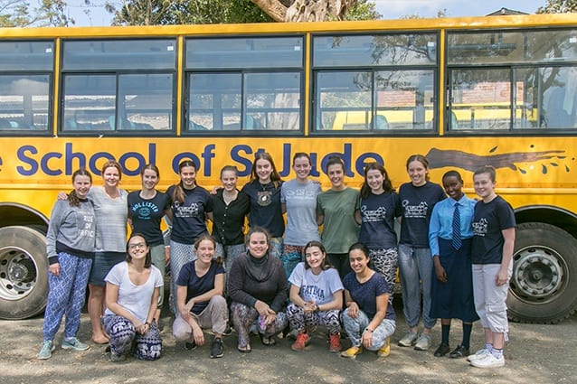 Trip of a lifetime: Students and staff were excited to spend time with Founder, Gemma Sisia. 