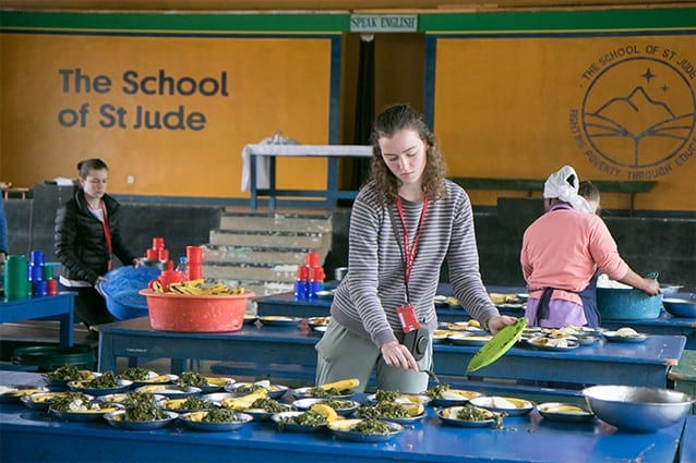 Servings of joy: Some 29,000 hot meals are prepared per week at St Jude's.
