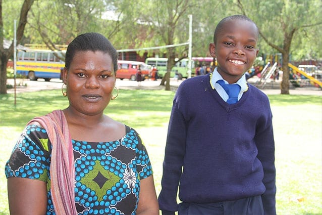 Beginning the journey: Abrahamani and his mother on his first day at St Jude's. 