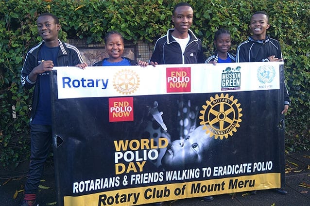 Walk for a cause: Several members of St Jude's Interact club were selected to hold a main banner. 