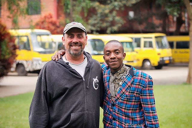 American all-star: Kevin had the chance to meet Musa during his visit to St Jude's in July.