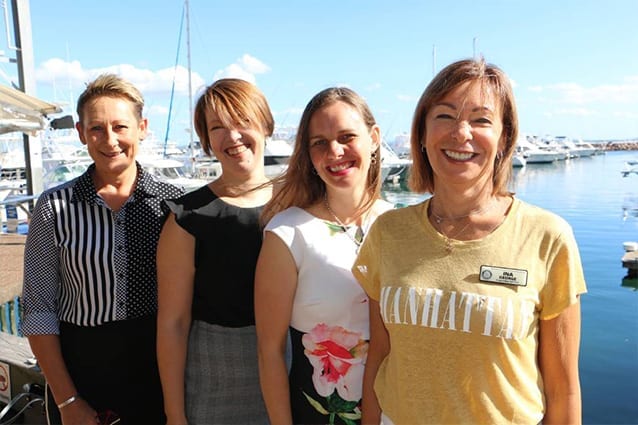 Leah Anderson, Emily Perry, Kathy Rimmer and Ina George in Nelson Bay.