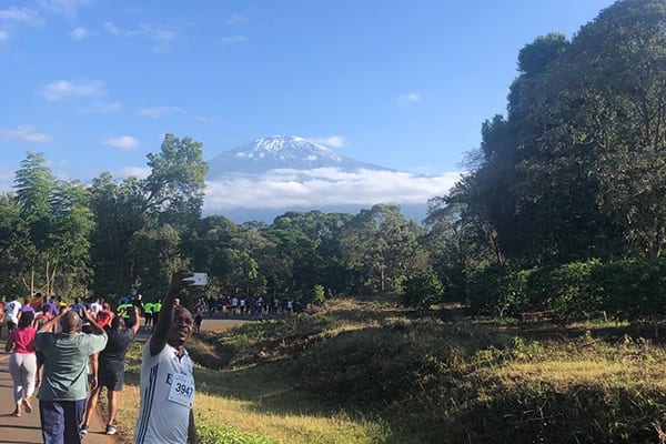 Scenic run: Mount Kilimanjaro made for the perfect backdrop for the event.