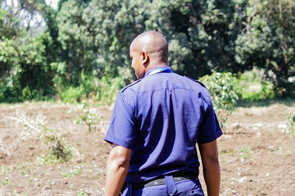 Sunday shock: Head Guard at Smith Campus, Joseph, explains were the elephants travelled. 