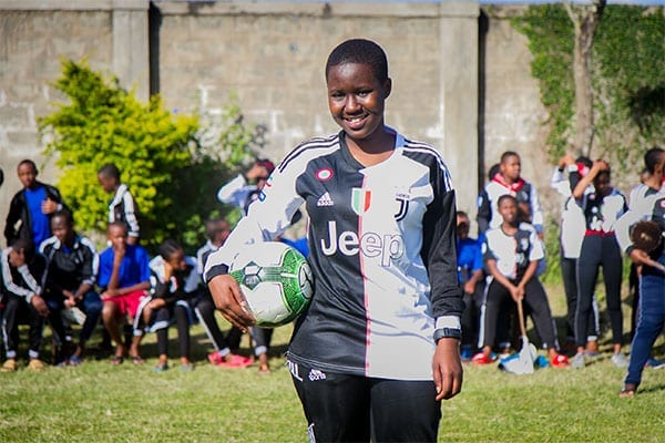 Female Footballers: Mariam is part of the growing number of girls signing up to play.